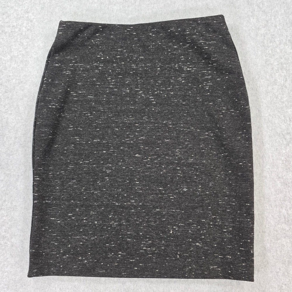 Loft Womens Gray Marl Knit Pencil Skirt Size M Elastic Waist Flecked Texture